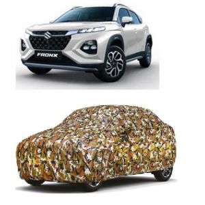 Waterproof Car Body Cover Compatible with Fronx with Mirror Pockets (Jungle Print)